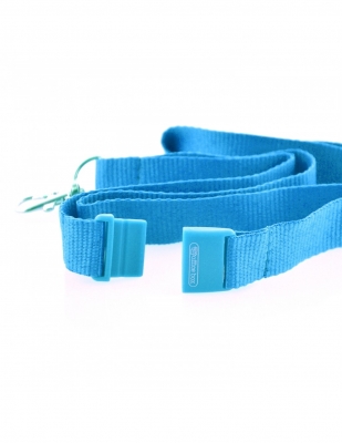 Snur textil Lanyard, Office box albastru deschis, 2 x 90 cm